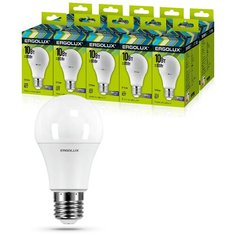 Комплект светодиодных лампочек ЛОН Ergolux LED-A60-10W-E27-6K