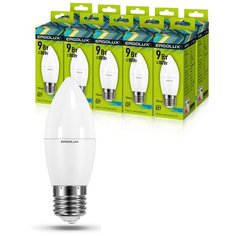 Комплект светодиодных лампочек Свеча Ergolux LED-C35-9W-E27-4K