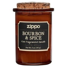 Ароматизированная свеча воск/хлопок/кора древесины/стекло 70x100мм ZIPPO Bourbon & Spice (70017)