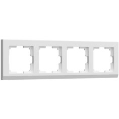 Рамка из пластика на 4 поста Stark белый Werkel W0041801/ Рамка на 4 поста Stark (белый)