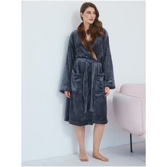 Халат Arya Велюровый Мужской с Искусственном Мехом Luxury Серый, S