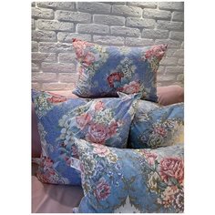 Подушки/Перьевая подушка/подушка 70х70 пух перо/подушка натуральный пух и перо/тик/голубая/"Милана" Lucky Dreams