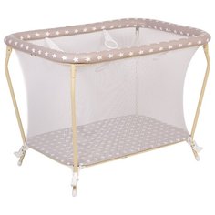 Манеж Polini kids Classic Звезды, макиато-белый