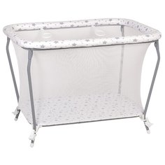 Манеж Polini kids Classic Звезды, белый-серый