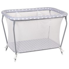 Манеж Polini kids Classic Звезды, серый-белый