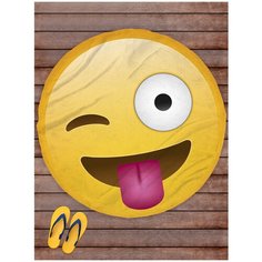Покрывало пляжное sfer.tex Смайлик Emoji 145 см круг Подмигивает