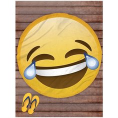 Покрывало пляжное sfer.tex Смайлик Emoji 145 см круг Смеется