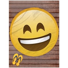 Покрывало пляжное sfer.tex Смайлик Emoji 145 см круг Улыбается