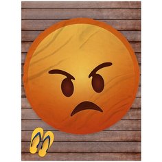 Покрывало пляжное sfer.tex Смайлик Emoji 145 см круг Сердитый