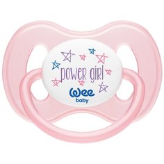 WeeBaby ортодонт. соска-пустышка BUTTERFLY, от 6 мес., розовая