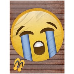 Покрывало пляжное sfer.tex Смайлик Emoji 145 см круг Громко плачет