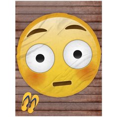 Покрывало пляжное sfer.tex Смайлик Emoji 145 см круг Удивлен и смущен
