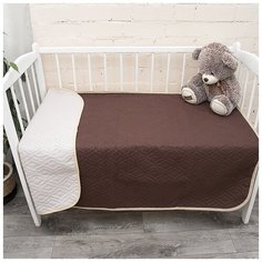 Покрывало ультрастеп в детскую кроватку - Облегченное одеяло двухстороннее, Вселенная текстиля, Полиэстер, цвет шоколад-бежевый 105х150 см