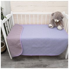 Покрывало ультрастеп в детскую кроватку - Облегченное одеяло двухстороннее, Вселенная текстиля, Полиэстер, цвет сиреневый-св.сиреневый 105х150 см