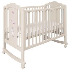 Кроватка Polini Classic 621 Зайки бежевый-розовый