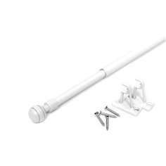 Карниз Кафе LM DECOR KF103 60-80см Шар рифленый, БЕЛЫЙ ГЛЯНЕЦ