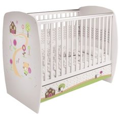 Кроватка детская Polini Simple 710 Пряничный домик, с ящиком, белый