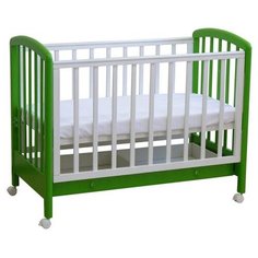 Кроватка из массива Фея 600 белый-лайм