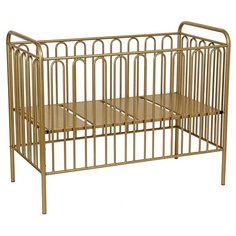 Кроватка Polini Vintage 150 металлическая, золотистый