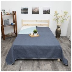 Покрывало ультрастеп - Облегченное одеяло двухстороннее, Вселенная текстиля, Полиэстер, цвет синий-св.зеленый, Евро (240х210см)