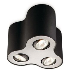 Светильник потолочный Philips Pillar Н120мм 3x35Вт 270Лм GU10 IP20 230В Черный Металл Поворотн. 56333/30/16