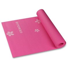 Коврик для йоги и фитнеса INDIGO PVC с рисунком Цветы YG03P 173*61*0,3 см Цикламеновый