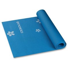 Коврик для йоги и фитнеса INDIGO PVC с рисунком Цветы YG03P 173*61*0,3 см Синий