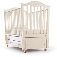 Кроватка Nuovita Sorriso (качалка), продольный маятник слоновая кость