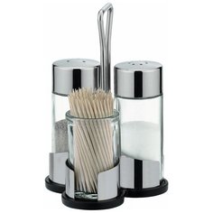 Tescoma Набор емкостей для соли, перца и зубочисток Club прозрачный/стальной