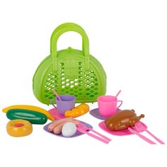 Набор продуктов с посудой СТРОМ Завтрак путешественника У571 салатовый/розовый/сиреневый