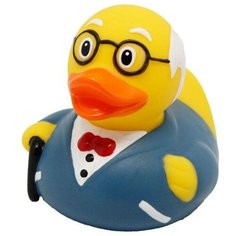 Игрушка для ванной FUNNY DUCKS Дедушка уточка (1901) синий/желтый