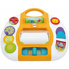 Интерактивная развивающая игрушка Fisher-Price Игровая панель Друзья из тропического леса, белый/желтый
