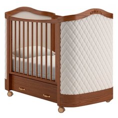 Кроватка Гандылян Тиффани декор ромб (колесо) (качалка) орех