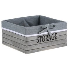 Доляна Корзина для хранения Storage, 19 х 19 х 10 см серый