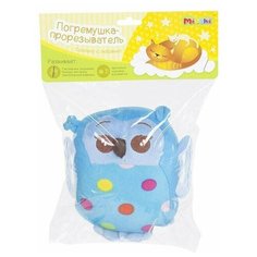 Прорезыватель-погремушка Mioshi Добрый филин голубой