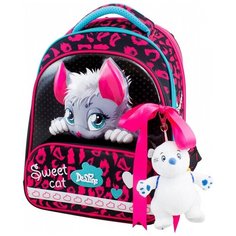 DeLune ранец Sweet cat с наполнением (9-123), розовый/черный
