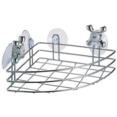 ПОЛКА-КОРЗИНА ДЛЯ ВАННОЙ УГЛОВАЯ НА ПРИСОСКАХ 17,6*17,6*9,8 СМ (1/24) "РЫЖИЙ КОТ" SPOT-BH-06