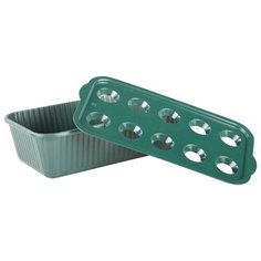 ЯЩИК ДЛЯ ВЫРАЩИВАНИЯ ЗЕЛЕНОГО ЛУКА (10 ЯЧЕЕК) (ТЕМНО-ЗЕЛЕНЫЙ) "АЛЬТЕРНАТИВА" М6715 Alternativa