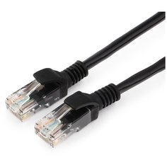 Патч-корд UTP Cablexpert PP12-1.5M/BK кат.5e, 1.5м, литой, многожильный (чёрный)