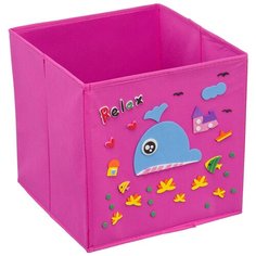 Кофр с аппликацией "Кит", Д300 Ш300 В300, розовый Handy Home
