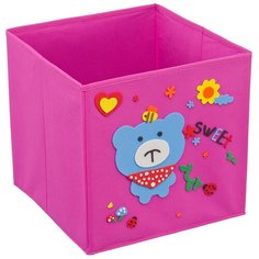 Кофр с аппликацией "Мишка с пчелкой", Д300 Ш300 В300, розовый Handy Home