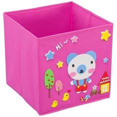 Кофр с аппликацией "Мишка", Д300 Ш300 В300, розовый Handy Home