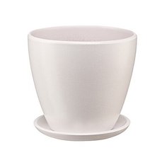 Керамический горшок "Бутон" с подставкой, 1,4л., Д135 Ш135 В130, молочно-белый Engard
