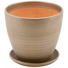 Керамический горшок с подставкой, 1,4л., Д145 Ш145 В130, бронзовый (матовый) Engard