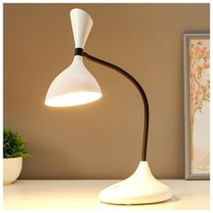 Лампа настольная Risalux сенсорная, LED, 3 Вт, USB, АКБ, 3000-6000 К, бело-черный, 11*17,5*39 см