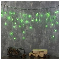Гирлянда Luazon Lighting Бахрома, 1,8*0,5 м, 48 LED, свечение зеленое, 8 режимов, 220 V (BH.ECO.IP20.220.01.01.1.07)