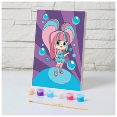 Картина по номерам Школа талантов "Сладкая девчонка", 21*15 см