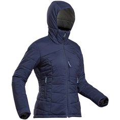 Куртка для горного треккинга с капюшоном женский TREK 500, размер: S, цвет: Синий Графит FORCLAZ Х Декатлон Decathlon