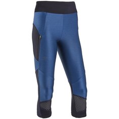Тайтсы 3/4 для бега женские DRY+ FEEL синие, размер: L / W33 L31, цвет: Синий/Глубокий Синий KALENJI Х Декатлон Decathlon
