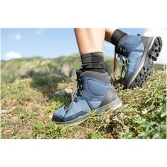 Ботинки TREK 100 женские , размер: 40, цвет: Балтийский Зелёный/Китово-Серый/Стальной Серый FORCLAZ Х Декатлон Decathlon